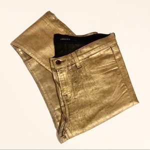 J Brand gold foil skinny stretch denim